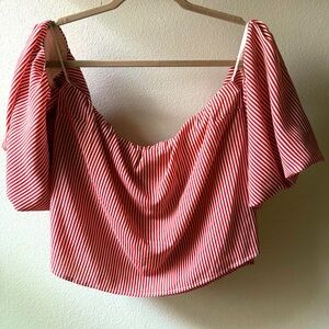 Good Luck Gem Red and White Striped Blouse